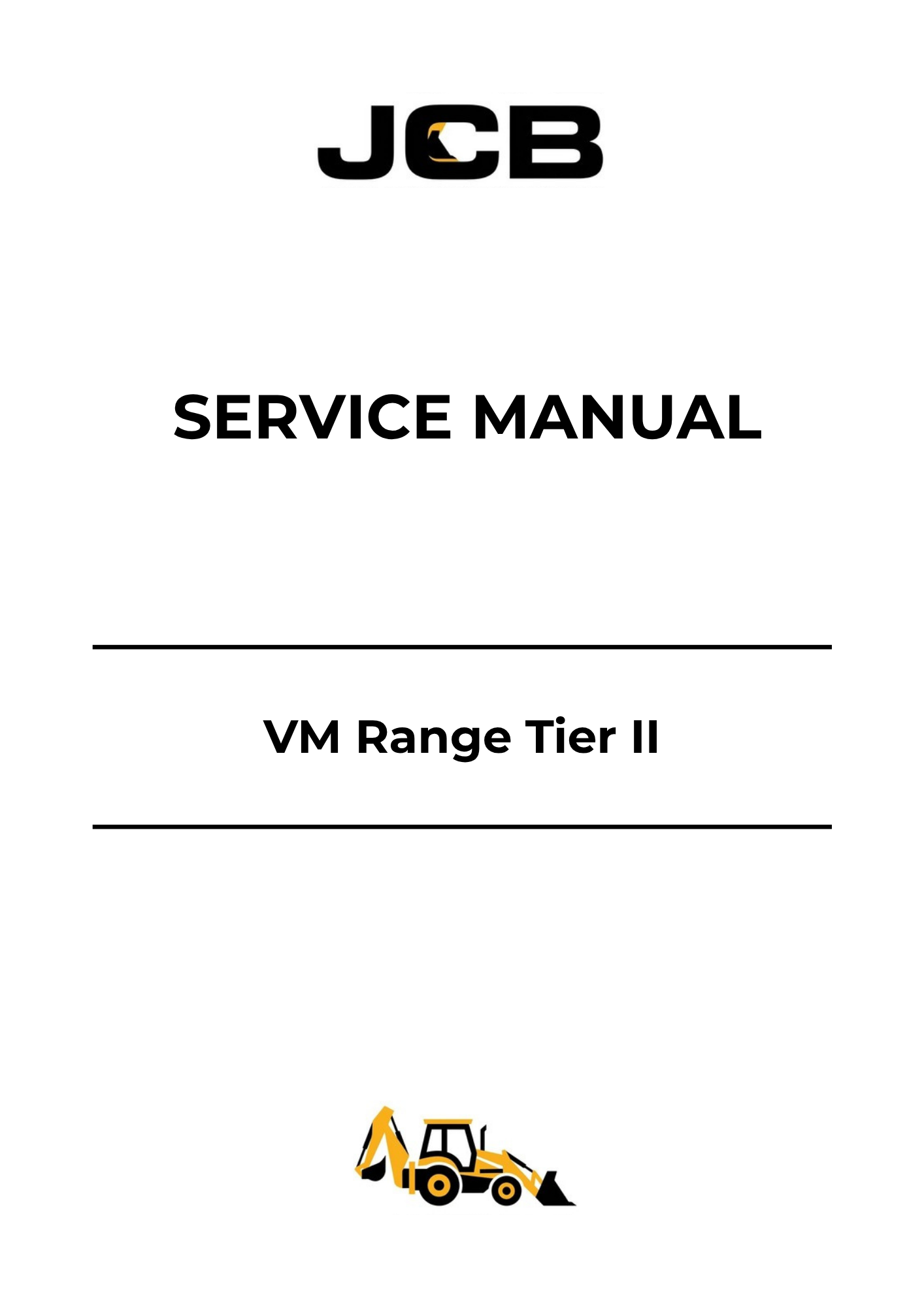 JCB VM Range Tier II Service Manual 9803-9500 PDF – Complete Repair & Workshop Guide