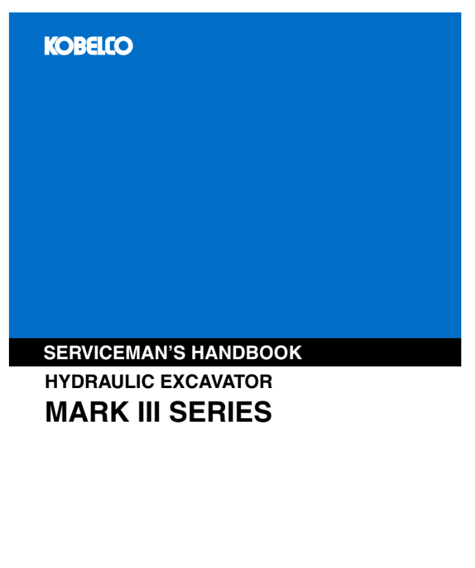 Kobelco SK60 SK100 SK120 SK200 SK220 Mark III Excavator Repair PDF 2020