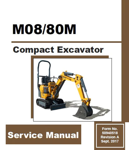 M08 & 80M Gehl Compact Excavators Service Repair Manual PDF Download