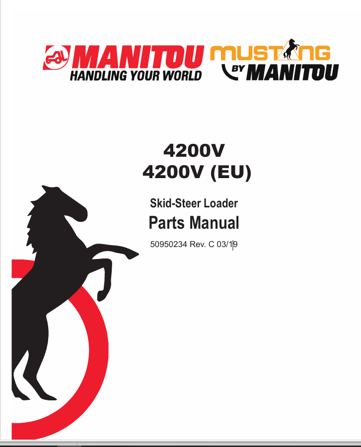 MUSTANG 4200V SKID STEER LOADER (50950234) PARTS MANUAL PDF FILE