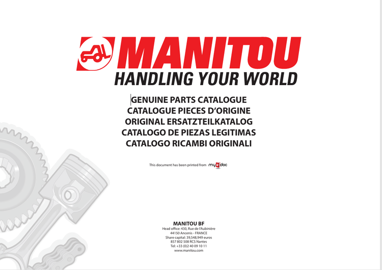 Mustang Monitou Handling Your World (917328) Parts Manual PDF Download