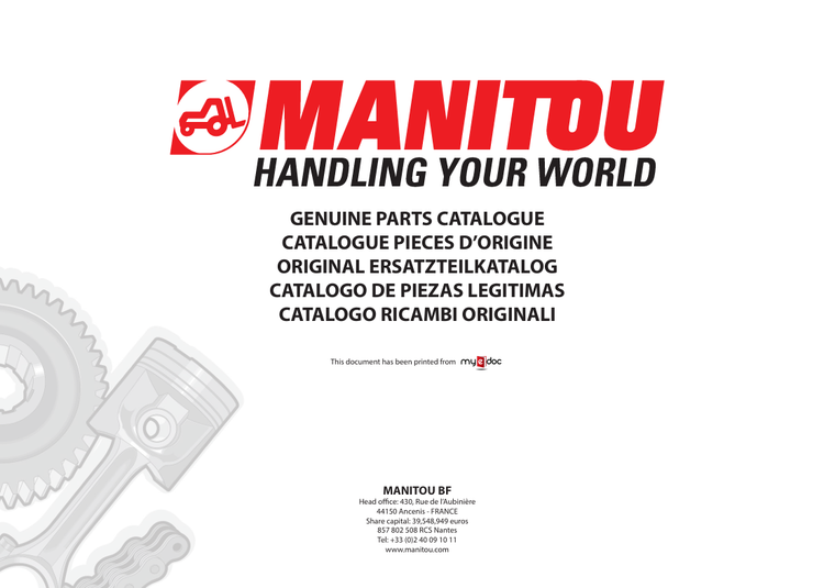 Mustang Monitou Handling Your World (50940310) Parts Manual PDF File