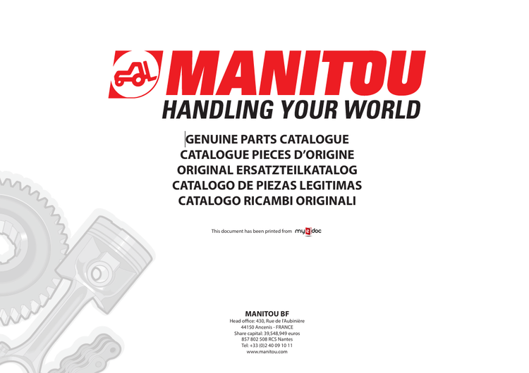 Mustang Monitue Handling Your World (50940242) Parts Manual PDF File