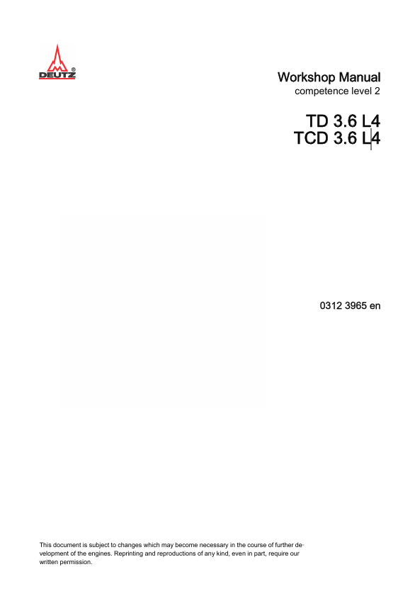 Mustang TD 3.6 L4 & TCD 3.6 L4 (50940203A) Workshop Manual PDF