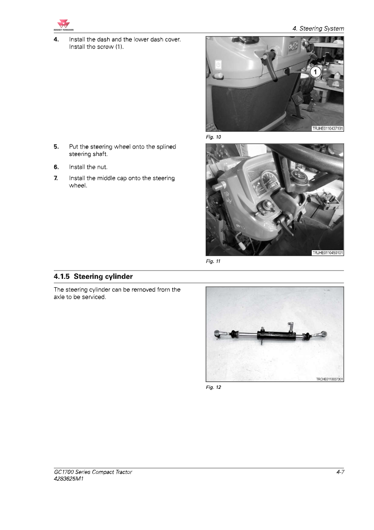 Massey Ferguson GC1700 Series GC1723E & GC1725M Compact Tractor Service PDF