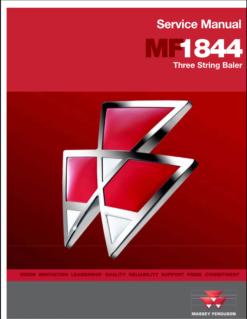Massey Ferguson MF 1844S & 1844N Three String Baler Workshop Service Manual PDF