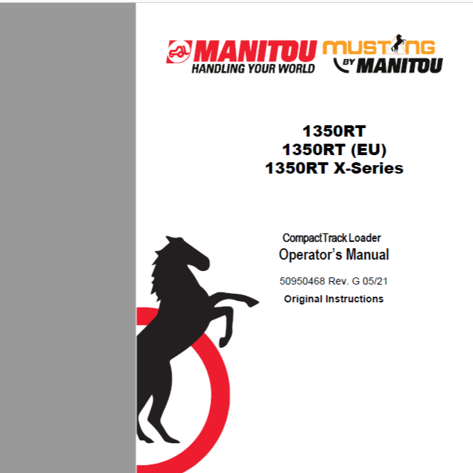 Mustang 1350RT Track Loader Operator Manual (50950468G) – PDF Download