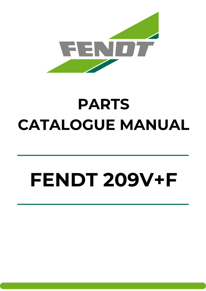 PARTS CATALOG MANUAL - FENDT 209V+F (214/00101-99999) PDF FILE