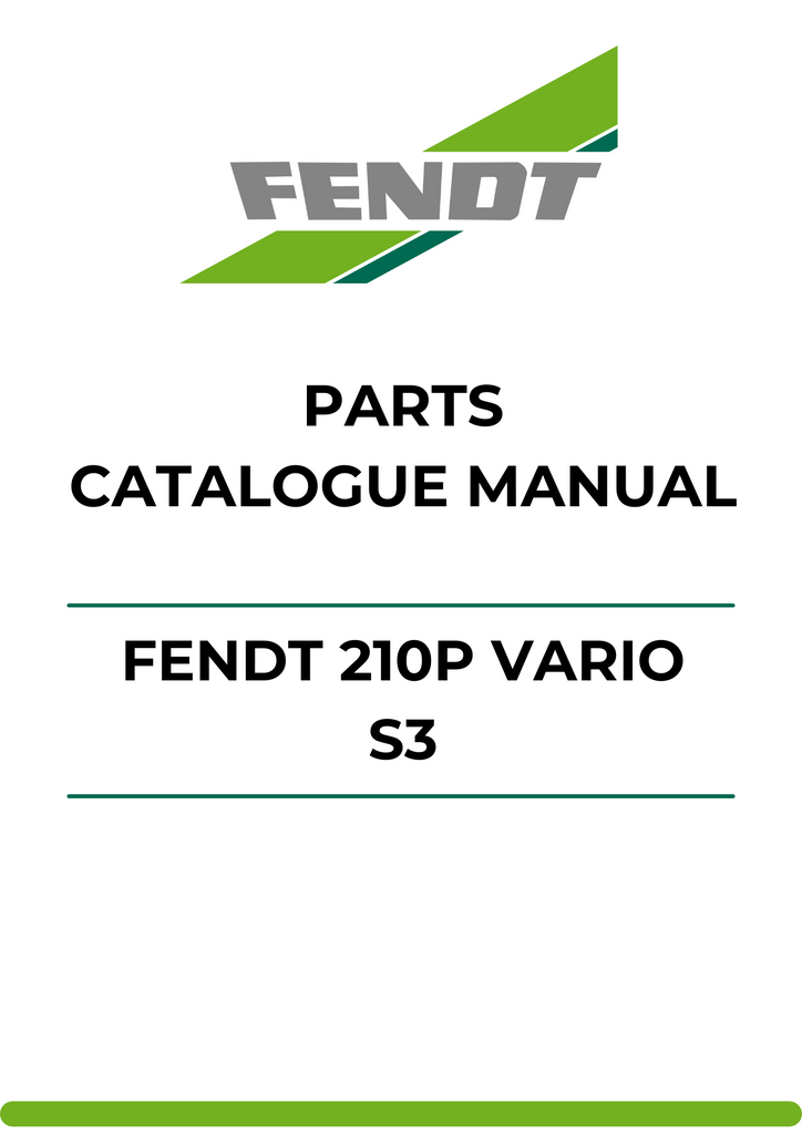 PARTS CATALOG MANUAL - FENDT 210P VARIO S3 (WAM252XXX00F00101-99999) PDF FILE