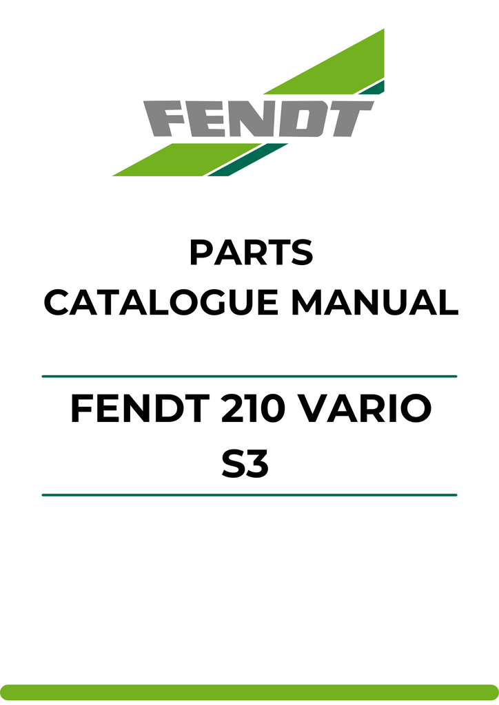 PARTS CATALOG MANUAL - FENDT 210 VARIO S3 (WAM303XXX00F00101-99999) PDF FILE