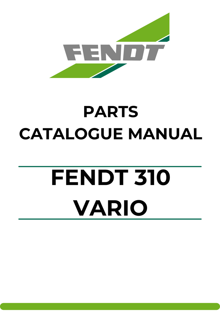PARTS CATALOG MANUAL - FENDT 310 VARIO (337/00101-99999) PDF FILE