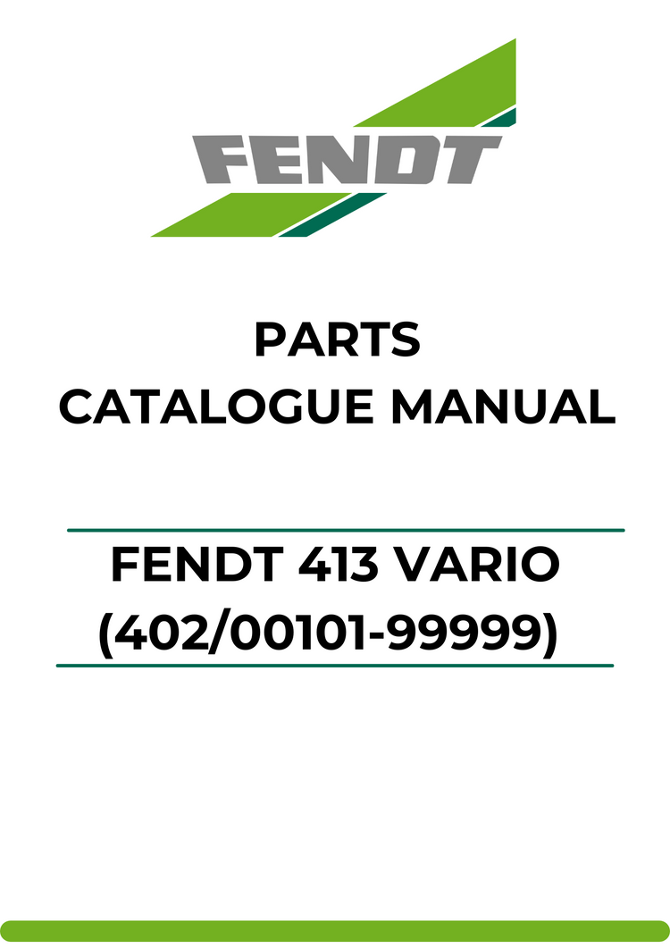 PARTS CATALOG MANUAL - FENDT 413 VARIO (402/00101-99999) PDF FILE