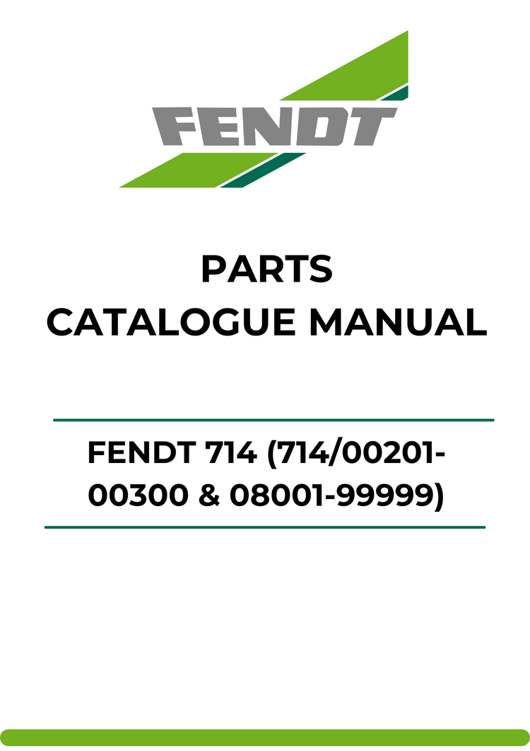 PARTS CATALOG MANUAL - FENDT 714 (714/00201-00300 & 08001-99999) PDF FILE