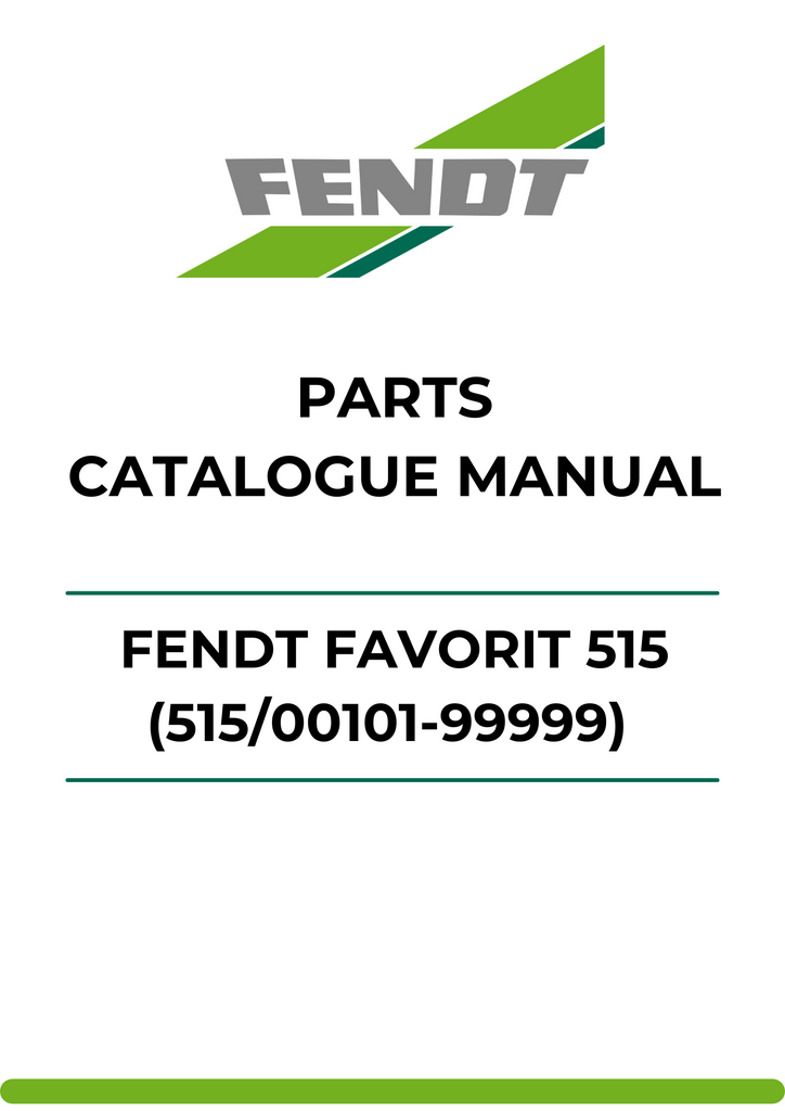 PARTS CATALOG MANUAL - FENDT FAVORIT 515 (515/00101-99999) PDF FILE