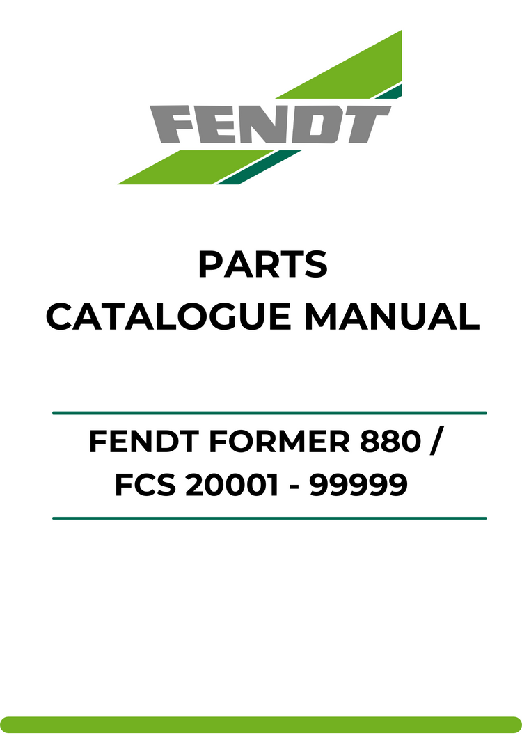 PARTS CATALOG MANUAL - FENDT FORMER 880 / FCS 20001 - 99999 PDF FILE