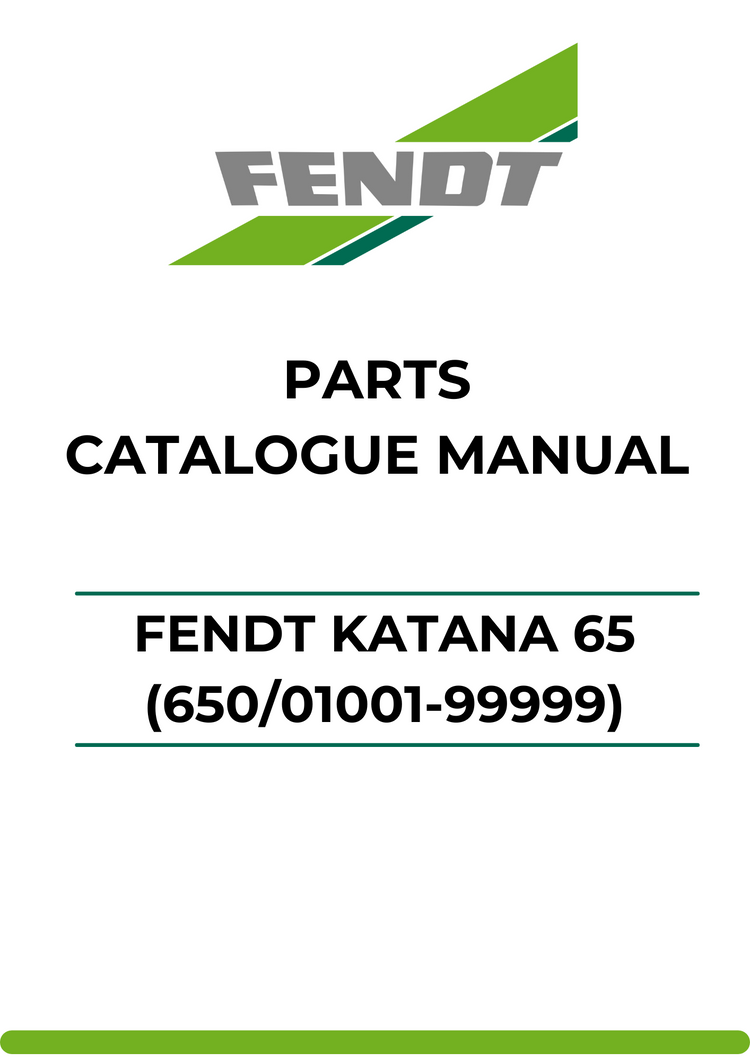 PARTS CATALOG MANUAL - FENDT KATANA 65 (650/01001-99999) PDF FILE