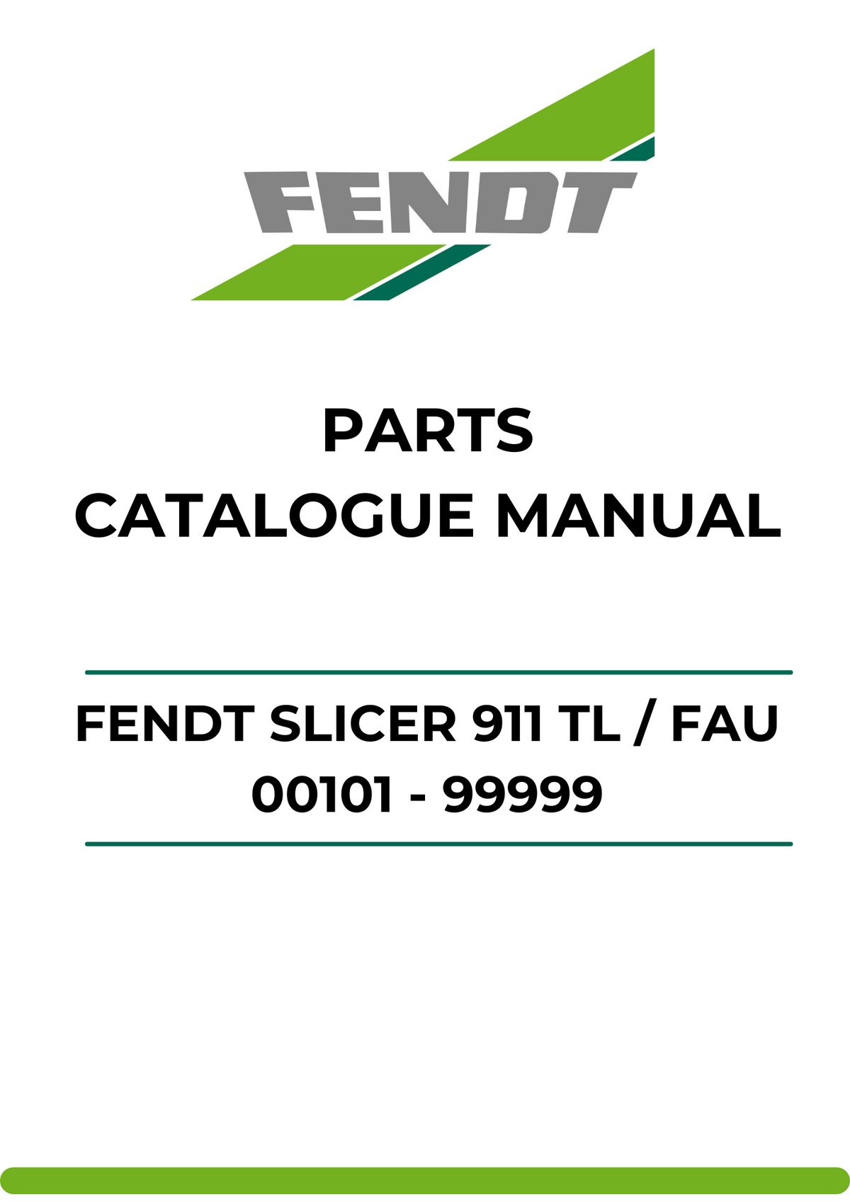 PARTS CATALOG MANUAL - FENDT SLICER 911 TL / FAU 00101 - 99999 PDF FILE