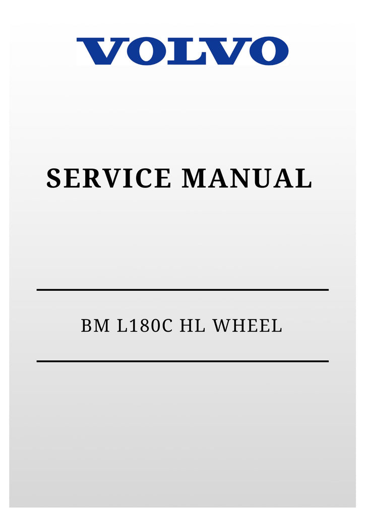 VOLVO BM L180C HL WHEEL LOADER SERVICE MANUAL 2020