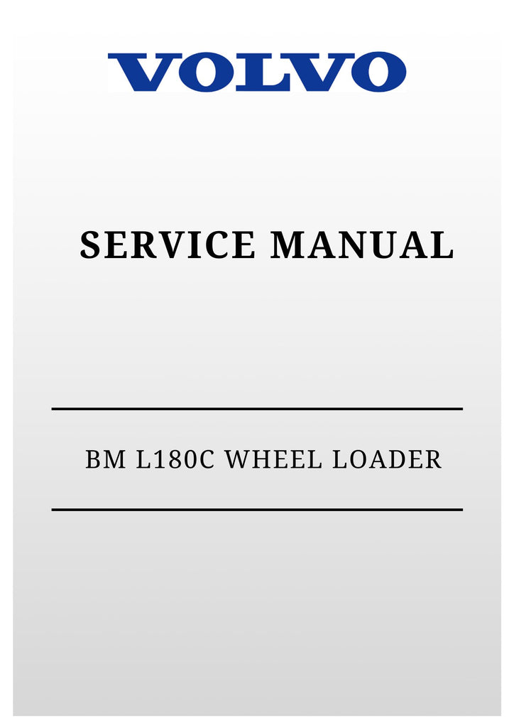 VOLVO BM L180C WHEEL LOADER SERVICE MANUAL 2020