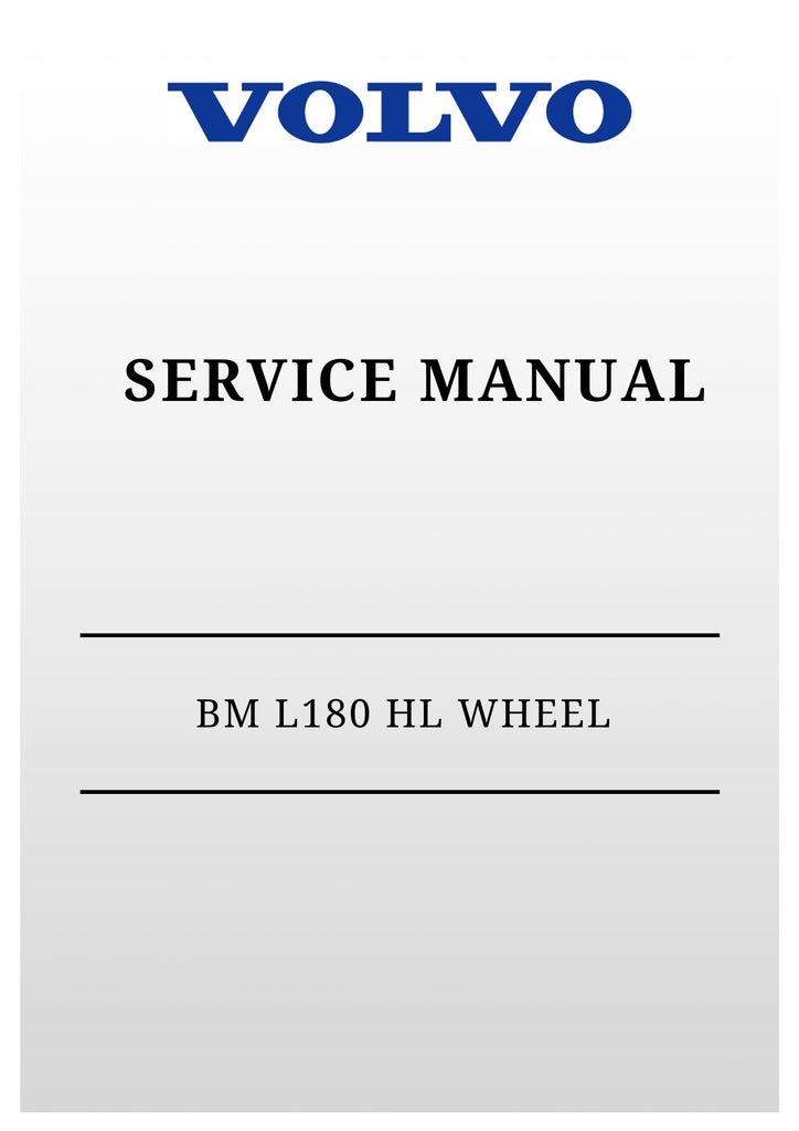 VOLVO BM L180 HL WHEEL LOADER SERVICE MANUAL 2020