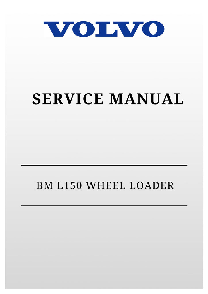 VOLVO BM L150 WHEEL LOADER SERVICE MANUAL 2020