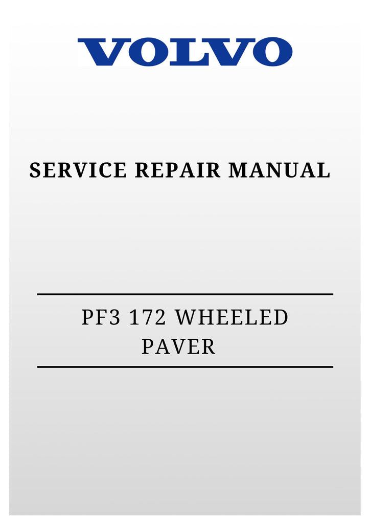 VOLVO PF3 172 WHEELED PAVER SERVICE REPAIR MANUAL