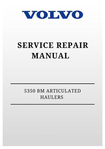 VOLVO 5350 BM ARTICULATED HAULERS (ART) SERVICE REPAIR