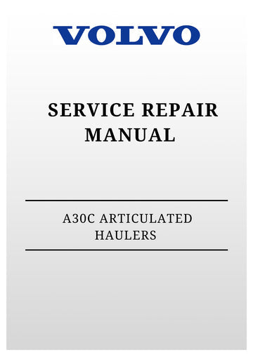 VOLVO A30C ARTICULATED HAULERS (ART) SERVICE REPAIR