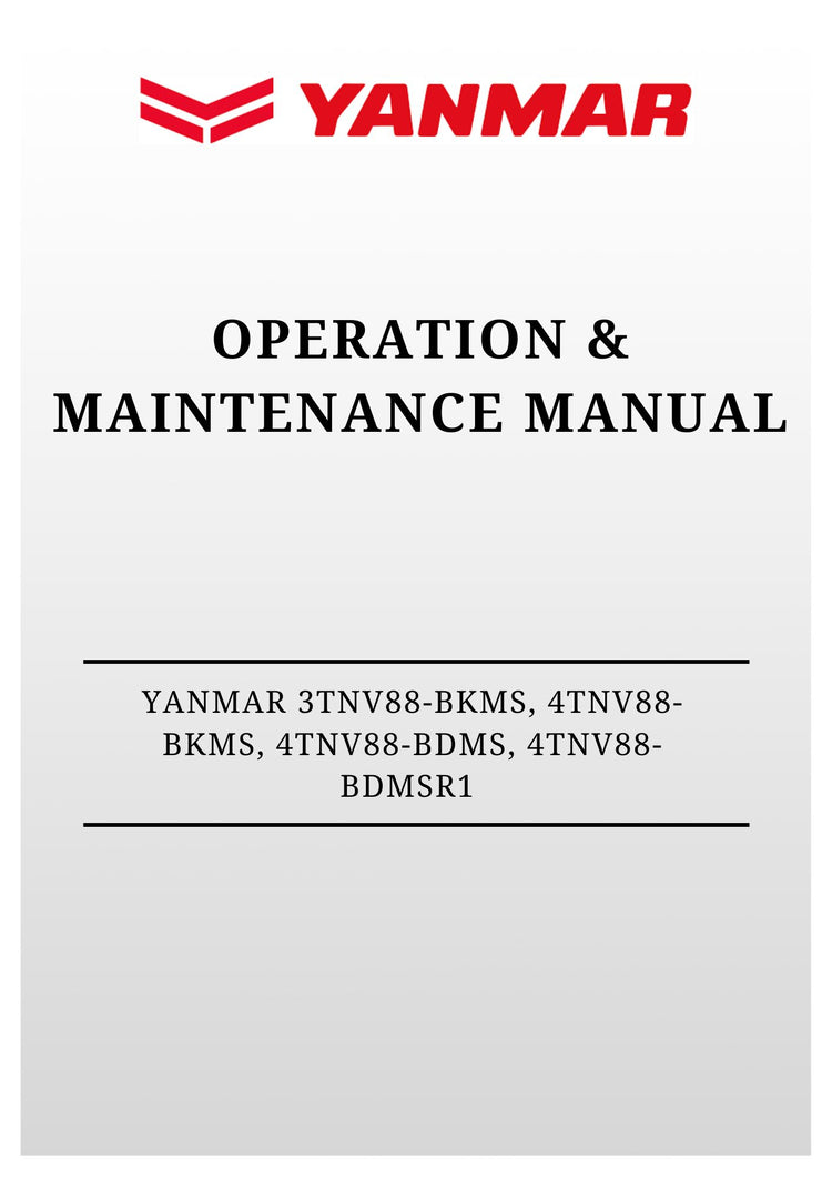 MUSTANG YANMAR 3TNV88-BKMS, 4TNV88-BKMS, 4TNV88-BDMS, 4TNV88-BDMSR1 (917329) Parts Manual PDF