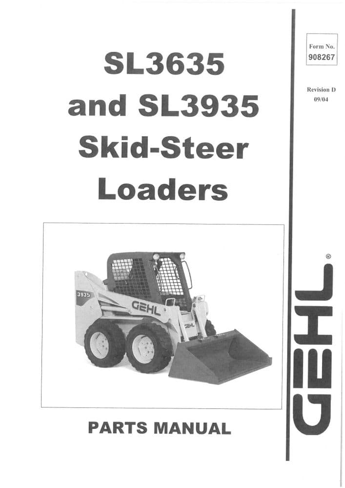 SL3635 & SL3935 GEHL Skid-Steer Loaders Parts Catalog Manual PDF Download