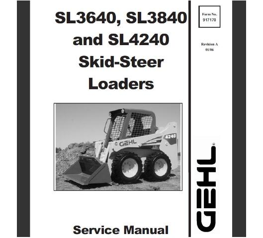 SL3640, SL3840 and SL4240 - Gehl Skid-Steer Loaders Service Repair Manual PDF Download