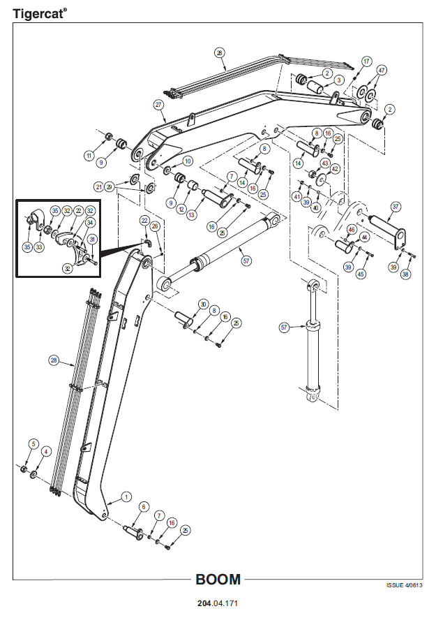 TIGERCAT 215 LOADER PARTS CATALOGUE MANUAL (2150101 - 2151000)