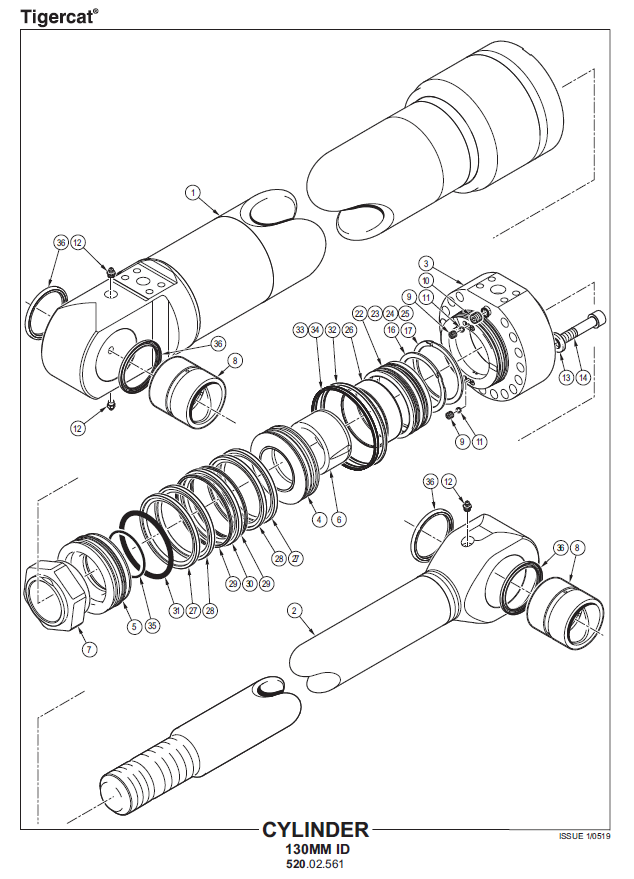 TIGERCAT 2160 LOADER FORWARDER PARTS CATALOGUE MANUAL (21600101 - 21600500)