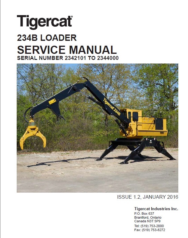 TIGERCAT 234B LOADER SERVICE REPAIR MANUAL (2342101-2344000)