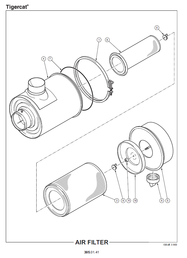 TIGERCAT 245B LOADER PARTS CATALOGUE MANUAL (2450201 - 2450500)