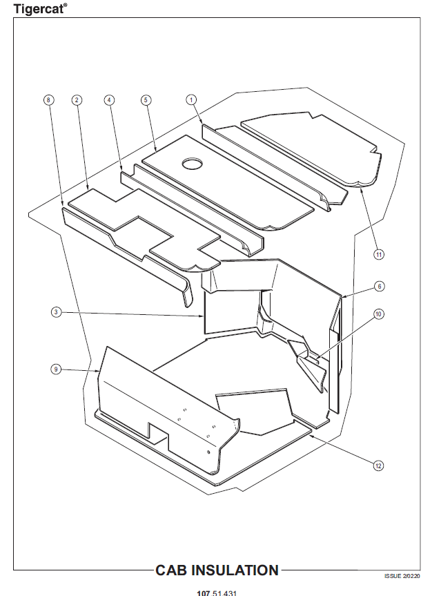 TIGERCAT 625E SKIDDER PARTS CATALOGUE MANUAL (6250501 - 6250800)