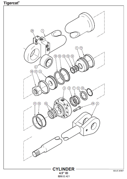 TIGERCAT 720E FELLER BUNCHER PARTS CATALOGUE MANUAL (7204401 - 7205500)