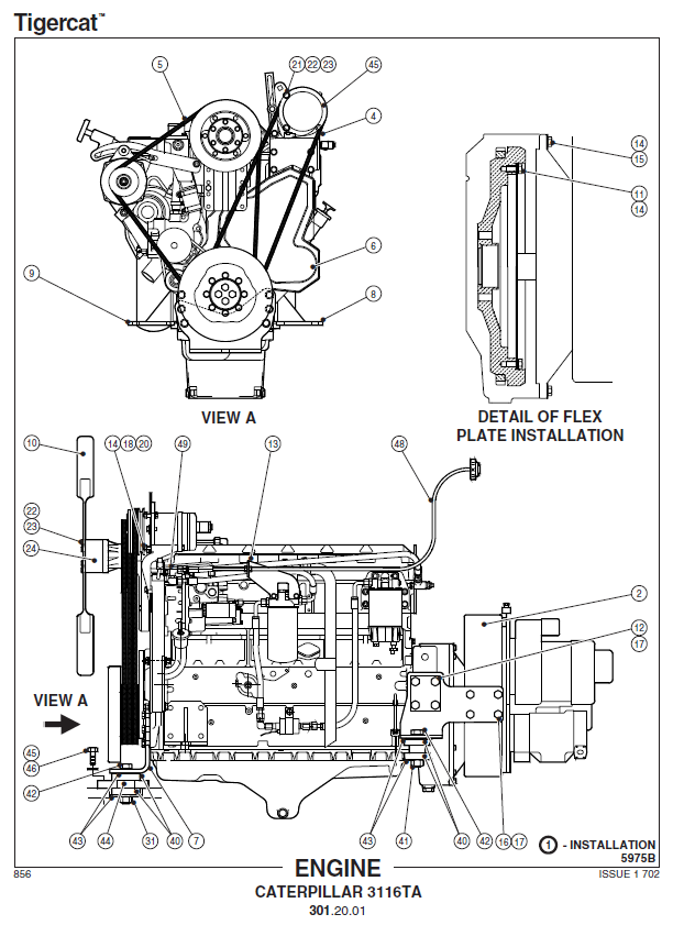 TIGERCAT 726B FELLER BUNCHER PARTS CATALOGUE MANUAL (7261001 - 7261999)