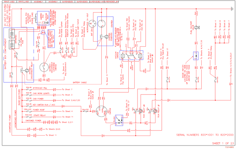 TIGERCAT 820D FELLER BUNCHER ELECTRICAL SCHEMATIC MANUAL (82011001-82012000)