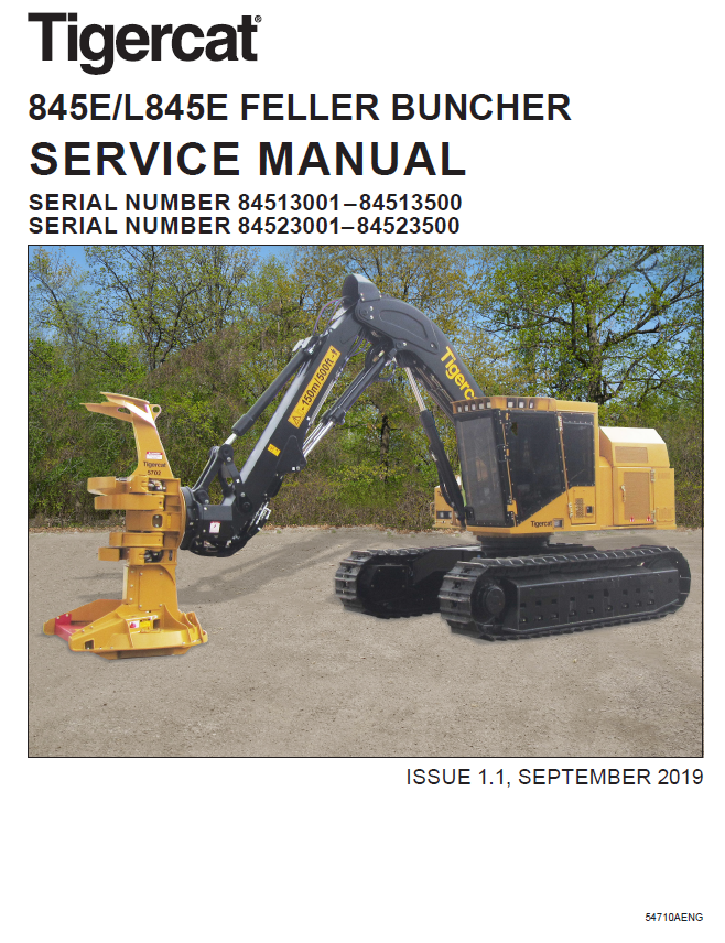 TIGERCAT 845E FELLER BUNCHER SERVICE MANUAL (84513001-84513500)