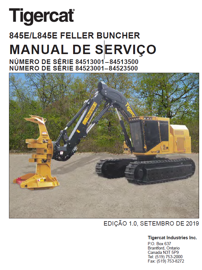 TIGERCAT 845E FELLER BUNCHER SERVICE MANUAL (84513001-84513500)