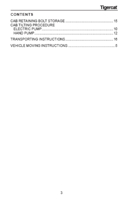 TIGERCAT AC16 ARTICULATING CARRIER MISCELLANEOUS MANUAL (62469AMUL)