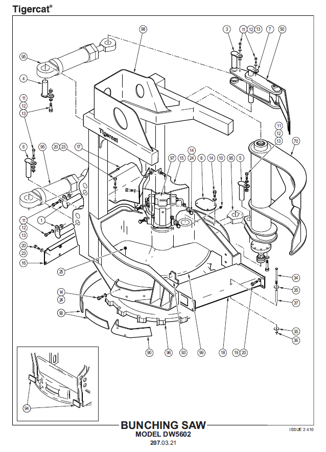 TIGERCAT DW5600 SAW HEAD PARTS CATALOGUE MANUAL