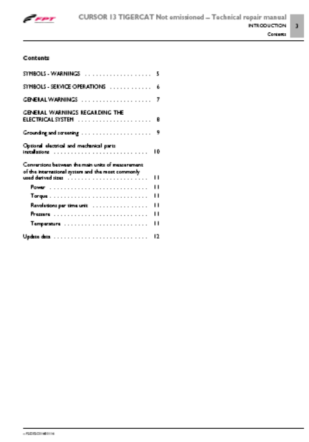 TIGERCAT FPT C13 T2 ENGINE SERVICE REPAIR MANUAL