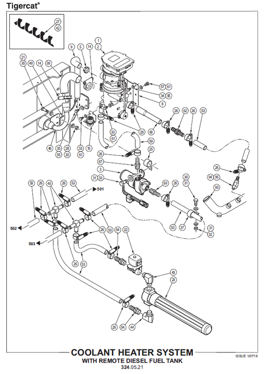 TIGERCAT L845E FELLER BUNCHER PARTS CATALOGUE MANUAL (84523001 - 84523500)