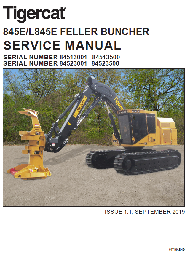 TIGERCAT L845E FELLER BUNCHER SERVICE MANUAL (84523001-84523500)