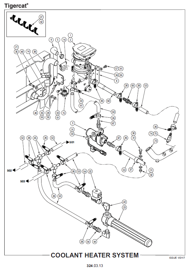 TIGERCAT LH855D HARVESTER PARTS CATALOGUE MANUAL (85582001 - 85583000)