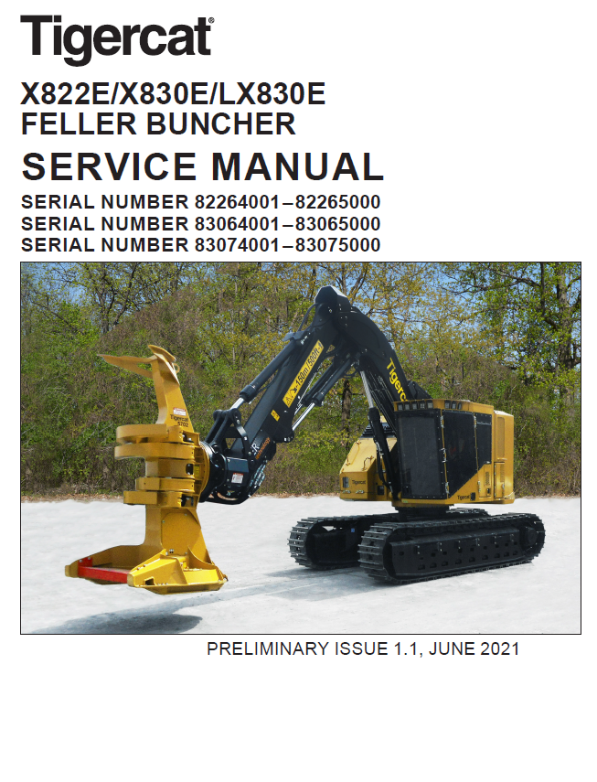 TIGERCAT LX830E FELLER BUNCHER SERVICE REPAIR MANUAL (83074001-83075000)