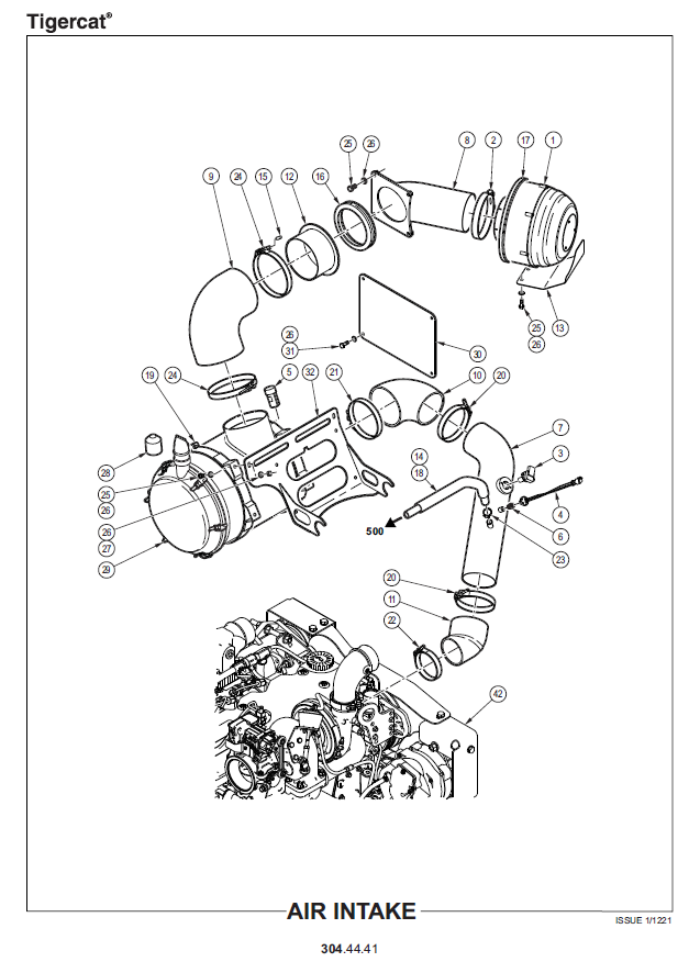 TIGERCAT X822E FELLER BUNCHER PARTS CATALOGUE MANUAL (82264001 - 82265000)