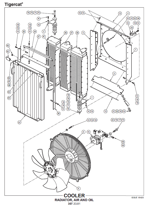 TIGERCAT 1185 HARVESTER PARTS CATALOGUE MANUAL (11850101 - 11850500)